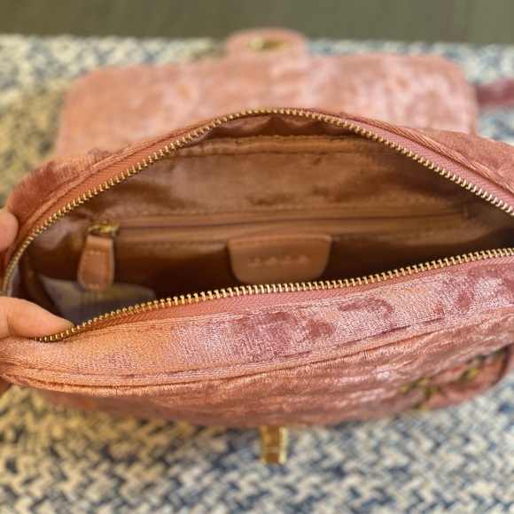 NWOT BEBE Velvet Suede Embroidered Crossbody Purse - Picture 5 of 7